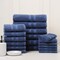 Bibb Home 18 Piece Egyptian Cotton Towel Set 100% Soft Absorbent White 600Gsm